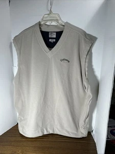 CALLAWAY Golf Vest Men XL Ivory Sleeveless Fleece Outerwear Jacket Sports Dad - Bild 1 von 8