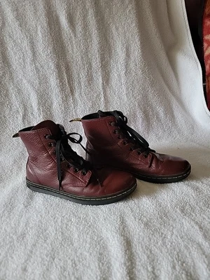 Doc Dr Martens Leyton Air Wair Lace Oxblood Red Leather Combat Boots Women 8 - Image 1 of 4