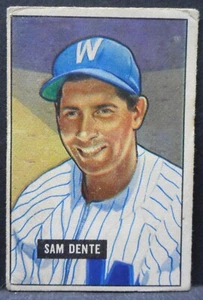 1951 Bowman Sam Dente #133 Washington Senators kostenloser Versand - Bild 1 von 2