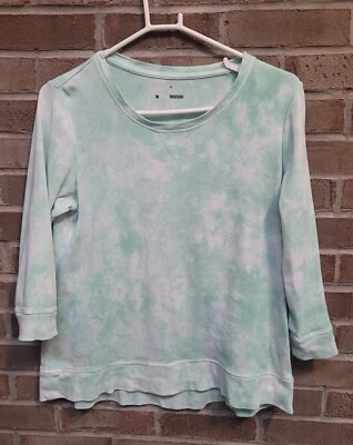 Style & Co Women's Tie-Dyed Top Large Mint Green Aqua White 14/16 12 - Image 1 of 3