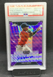 2018 Leaf Metal NOELVI MARTE Purple Wave Prismatic Auto RC 13/15 Mariners PSA 10 - Picture 1 of 3