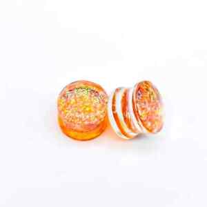 Australian Opal Glitter Stone Handicarfted Ear Piercing Plugs Pair Size 8g-25MM