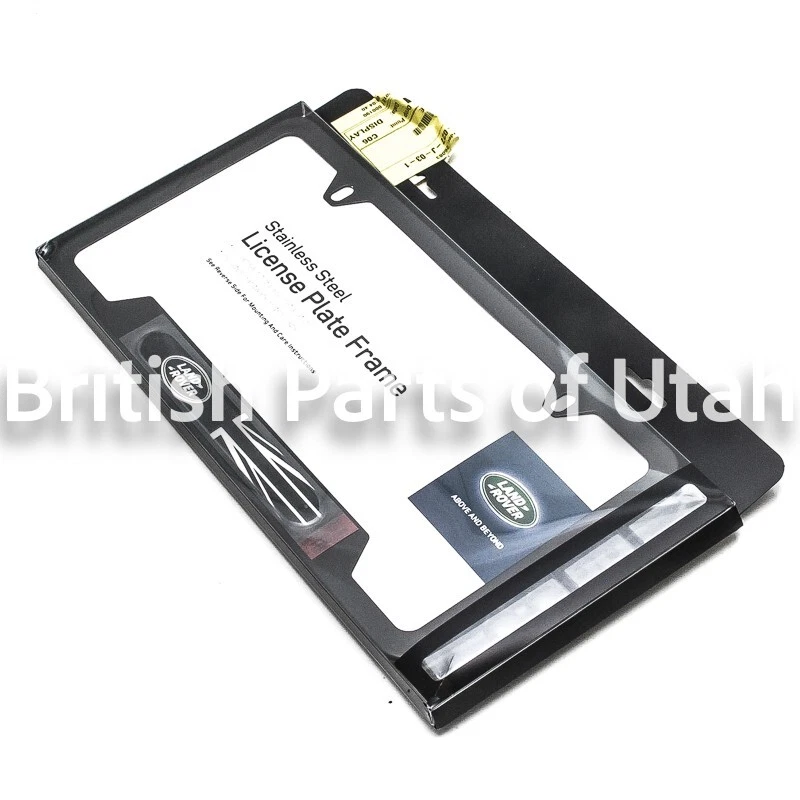 Land Rover LR2 LR3 LR4 Discovery Defender License Plate Frame BLACK STEEL OEM - Image 1 of 1