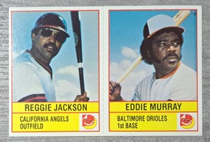 Reggie Jackson / Eddie Murray - 1986 Dorman's Cheese Two Mini Cards Uncut Panel