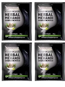 20 X 20g PATANJALI KESH KANTI NATURAL BLACK HERBAL MEHANDI 20 PACK. - Picture 1 of 5