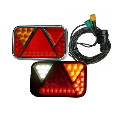 2 LED Rückleuchten Anhänger Rücklicht + 5 M Kabelbaum 13 PIN Anhängerbeleuchtung - Bild 1 von 4