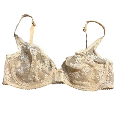 Sujetador con aros vintage Berlei beige encaje 40B con correas ajustables y cierre de gancho Foto 1 de 3