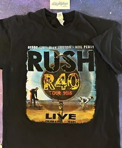 RUSH R40 Tour 2015 40th Anniversary Concert Lg T-Shirt Tour Geddy Lee Neil Peart - Picture 1 of 12