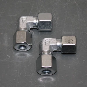 (2) Parker High Pressure 90° Elbows Union W10ZSCF, 10mm x 10mm Tube Fitting, EO2 - Picture 1 of 5