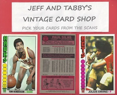 1976-77 TOPPS BASKETBALL / SEE DROP DOWN MENU FOR CARD YOU WILL RECEIVE. - Image 1 of 4