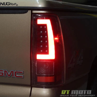 Black 1999-2002 Chevy Silverado 1500 99-06 GMC Sierra LED Tube Tail Lights Lamps - Image 1 of 4
