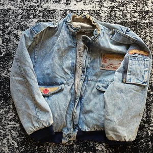 Vintage Denim Bomber Jaket 80S 90S - Picture 1 of 3