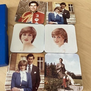 Wedding Pictures Coasters Princess Diana & Prince of Wales Set of Six - Picture 1 of 4