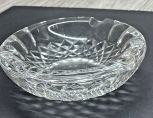 Waterford Crystal cut glass ashtray signed larger 4 1/2" x 1 1/2" vintage - Picture 1 of 15