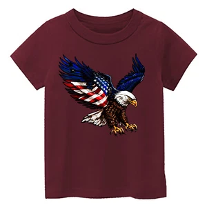 Eagle American Kid's T-Shirt Patriotic Flag USA 4th of July Funny New Gift Tee - Picture 1 of 14