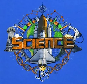 Maglietta MONDO DELLA SCIENZA-Astronomia Chimica Fisica Biologia Robotica Atomo S-2XL - Foto 1 di 2