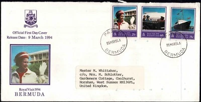 Bermuda 1994 Royal Visit Of Queen Elizabeth II  FDC - Used - Image 1 of 2