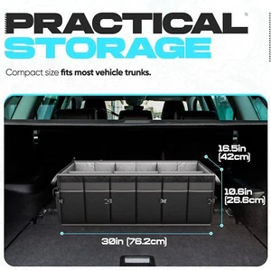 Car Trunk Organizer,Collapsible Multi Compartment SUV Organizer,Foldable Storage - Picture 1 of 2