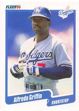 Alfredo Griffin 1990 Fleer 395  Los Angeles Dodgers  Baseball Card
