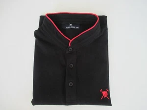 Herren Passform Pique Baumwolle Polo Gr. schwarz mit roter Zierleiste Pferd Logo Auden Cavill Neu ohne Etikett - Bild 1 von 11