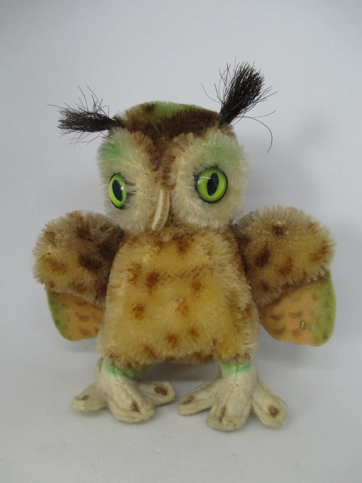 Alte Steiff Eule mit Knopf - Bild 1 von 4