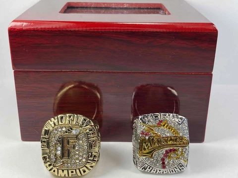 Florida Marlins Championship Ring Set - 1997 2003 World Series Ring Set - Box Cover