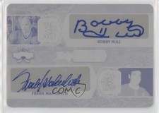 2021-22 Leaf Lumber Printing Plate Black 1/1 Bobby Hull Frank Mahovlich Auto HOF
