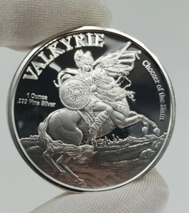 1oz Silver Coin Valkyrie God of Mischief 999 Fine Pure Bullion Loki Ounce Art - Picture 1 of 4