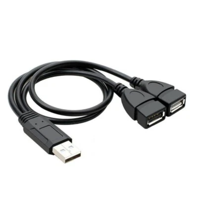 11.8in USB 2.0 A Male to Double USB Female Y Splitter Cable for Charging and - Image 1 of 4