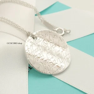 Tiffany & Co. Notes New York Wavy Round Circle Necklace Pendant 16.1" w/Pouch - Picture 1 of 11