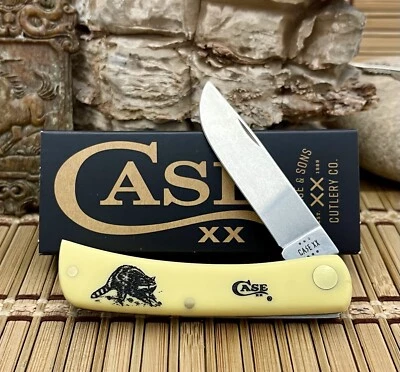 Canivete Case XX EUA amarelo liso RACCOON aço inoxidável Sod Buster Jr. novo - Imagem 1 de 4