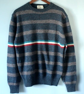 Arrow Brigade Wool Grunge Sweater Shetland Wool Blend Stripe Vintage Mens Large - Image 1 of 4