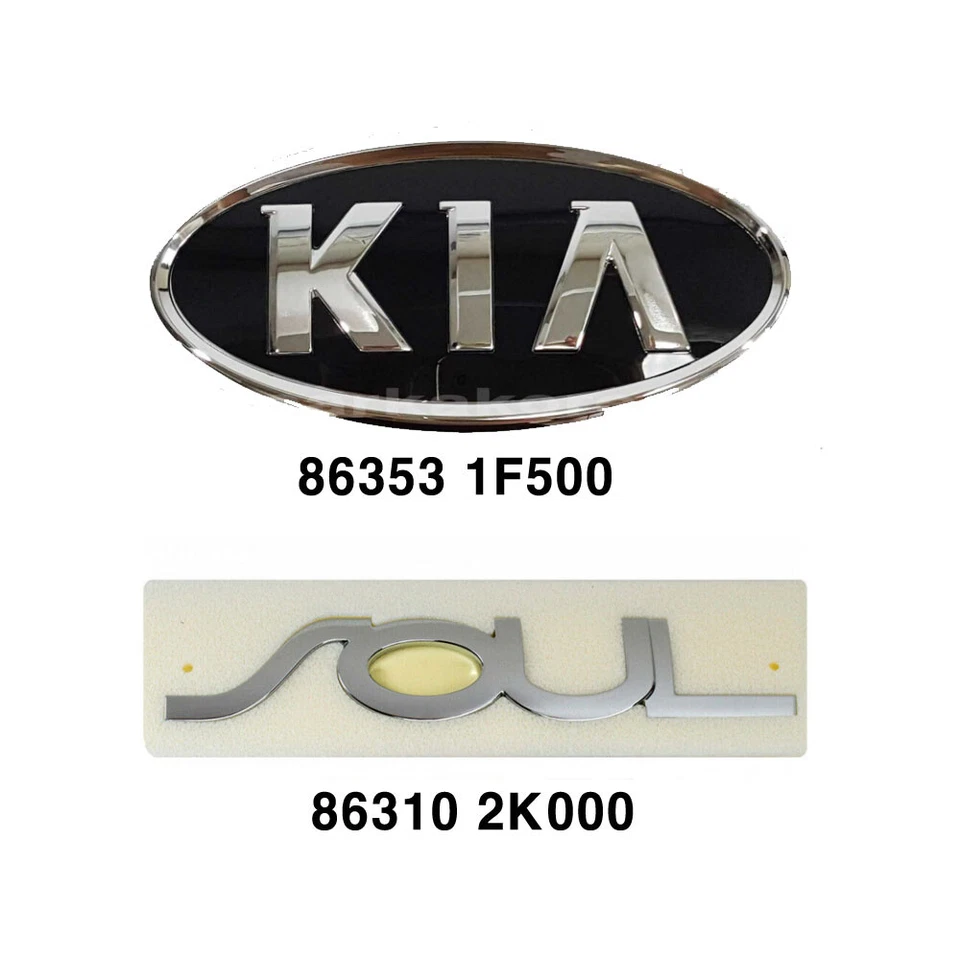 novo conjunto de placa de identificação frontal+traseira emblema de letras de alma para Kia Soul 2010-2016 - Imagem 1 de 1