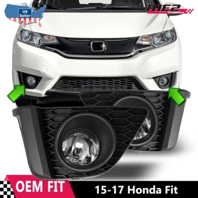 Luces antiniebla parachoques transparentes para Honda Fit 2015 2016 2017 kit de interruptor de luces de conducción Foto 1 de 4