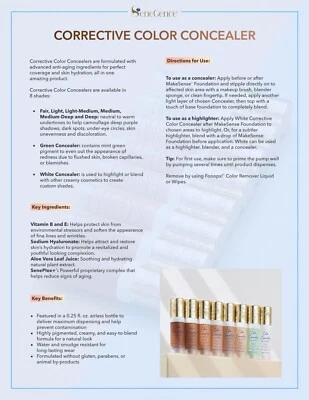 💌 CORRECTIVE COLOR CONCEALER SeneGence NEW AIRLESS PUMP  *SUPER FAST SHIPPING - Image 1 of 2