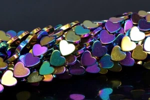 Cuentas sueltas de piedras preciosas de corazón arco iris 4/6/9/9-10 mm - Imagen 1 de 4