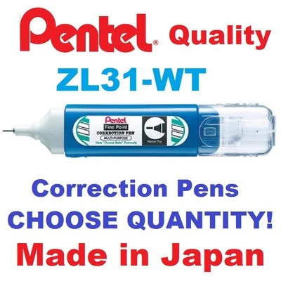 Pentel ZL31W ¡ELIGE CUÁNTOS! Pluma correctora multiusos 12 ml ZL31-WT blanca Foto 1 de 4