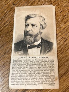 James G. Blaine, of Maine Trade card