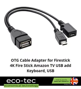 Adaptador 2 en 1 Micro USB OTG Cable de Alimentación Divisor HDD para Amazon Firestick TV 4K - Imagen 1 de 5