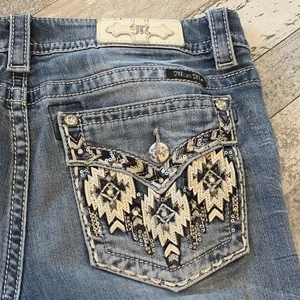 EUC MISS ME JEANS GR 32 CHLOE BOOT STRASSVERZIERT Y2K DENIM BLAU DENIM - Bild 1 von 22