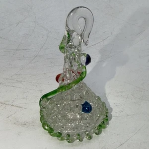 Vintage Weihnachtsschmuck aus gesponnenem Glas grün rot blau - Bild 1 von 6