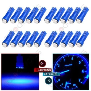 For 20X Blue T5 Wedge 2-2835SMD LED  Instrument Cluster Dashboard Gauge Light - Picture 1 of 7