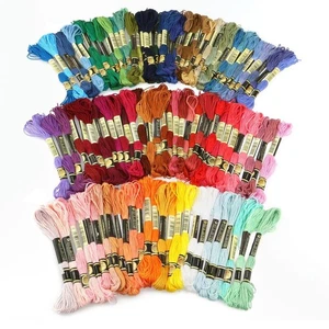 Lot 100 Multi Colors Cross Stitch Floss Cotton Thread Embroidery Sewing Skeins - Picture 1 of 9
