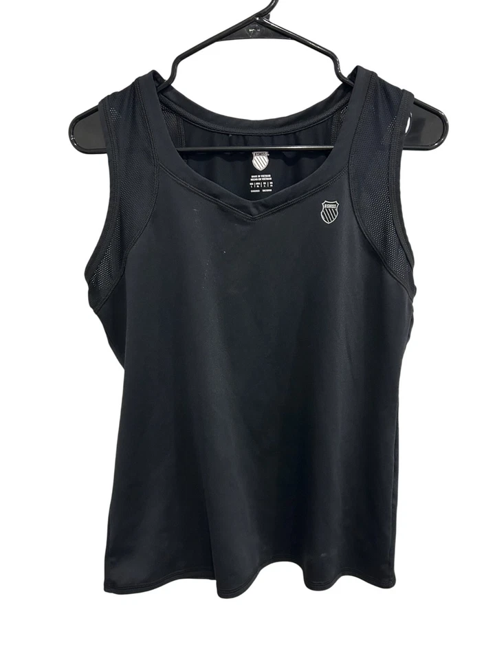 K-Swiss Black Mesh Performance Tank Top Athletic Workout Shirt Size L Breathable - Image 1 of 4