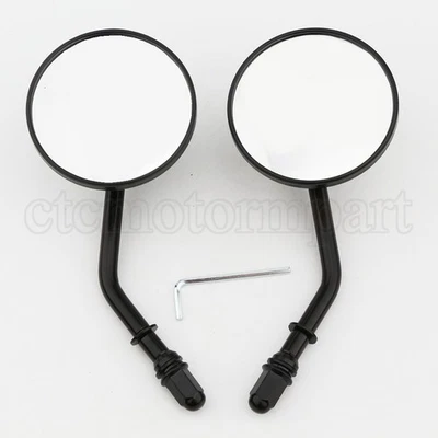 Espejos retrovisores redondos negros para motocicleta Harley-Davidson Sportster 883 Iron 883 Fatboy Foto 1 de 4