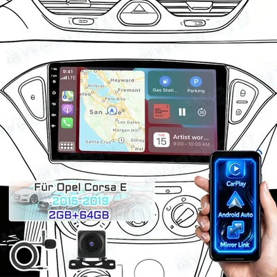 CarPlay Android 15 Autoradio GPS RDS Für Opel Corsa E 2015-19 Adam 13-16 +Kamera - Bild 1 von 4