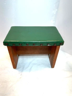 Taburete de pie de madera dura vintage banco madera primitivo país 12 x 9 x 7 Foto 1 de 4