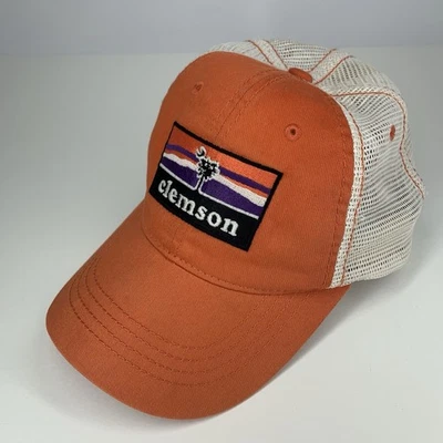 Clemson Hat Zephyr Tigers Orange White Mesh Adjustable Snapback Baseball Cap - Image 1 of 4