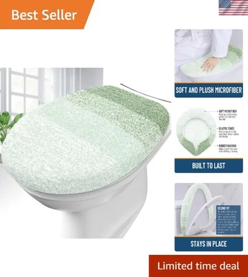 Cubierta de tapa de inodoro de baño de microfibra suave, cubiertas lavables a máquina, 17,5x15,... Foto 1 de 4