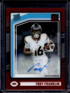 2024 Panini Clearly Donruss Troy Franklin Rated Rookie Auto Red #136/149 Broncos - Picture 1 of 2